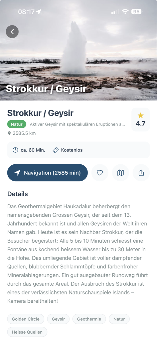 Strokkur Geysir POI-Detail